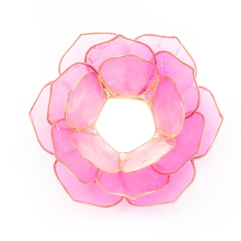 Lotus sfeerlicht bladvorm roze goudrand