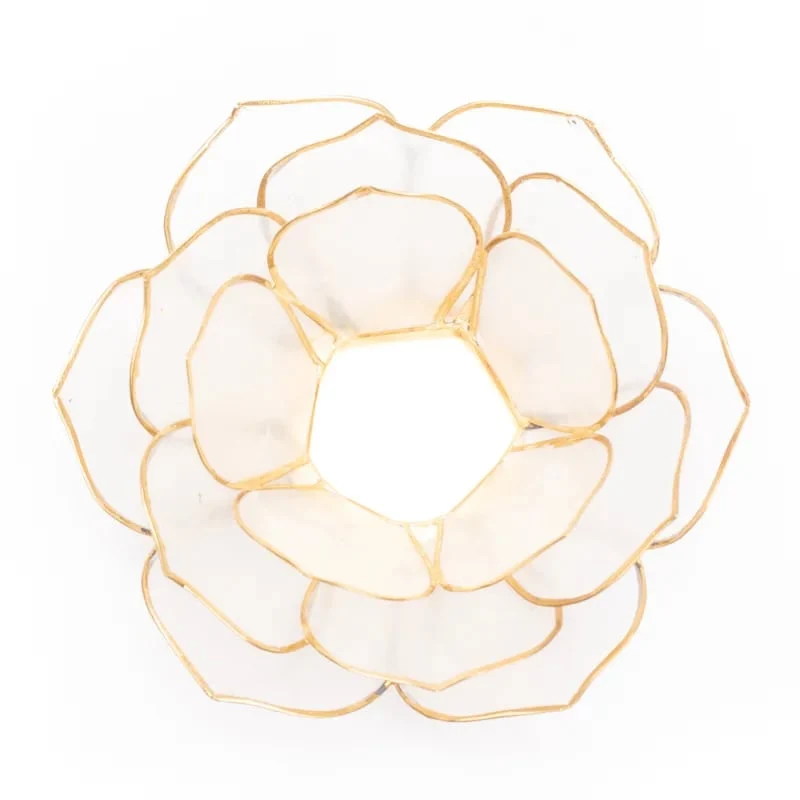 Lotus sfeerlicht bladvorm naturel goudrand