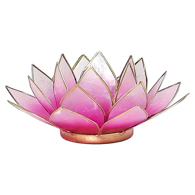 Lotus sfeerlicht roze/lichtroze goudrand