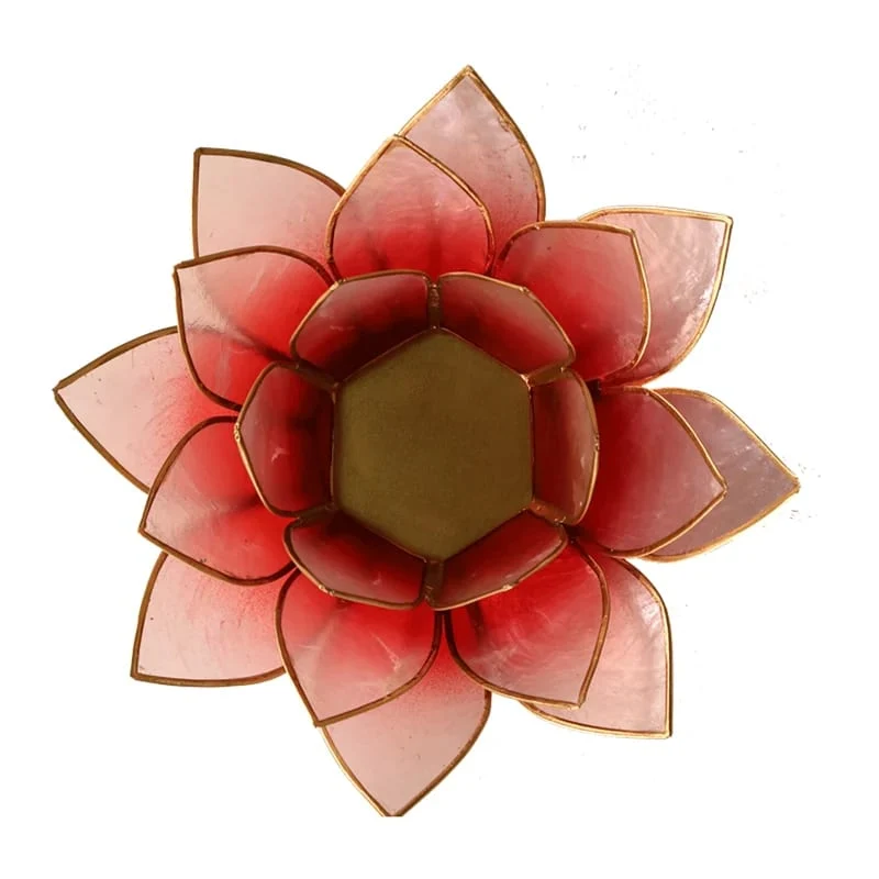 Lotus sfeerlicht rood/roze goudrand