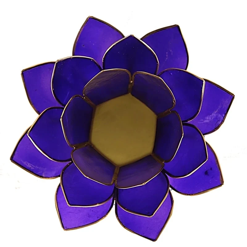 Lotus sfeerlicht indigo 6e chakra goudrand