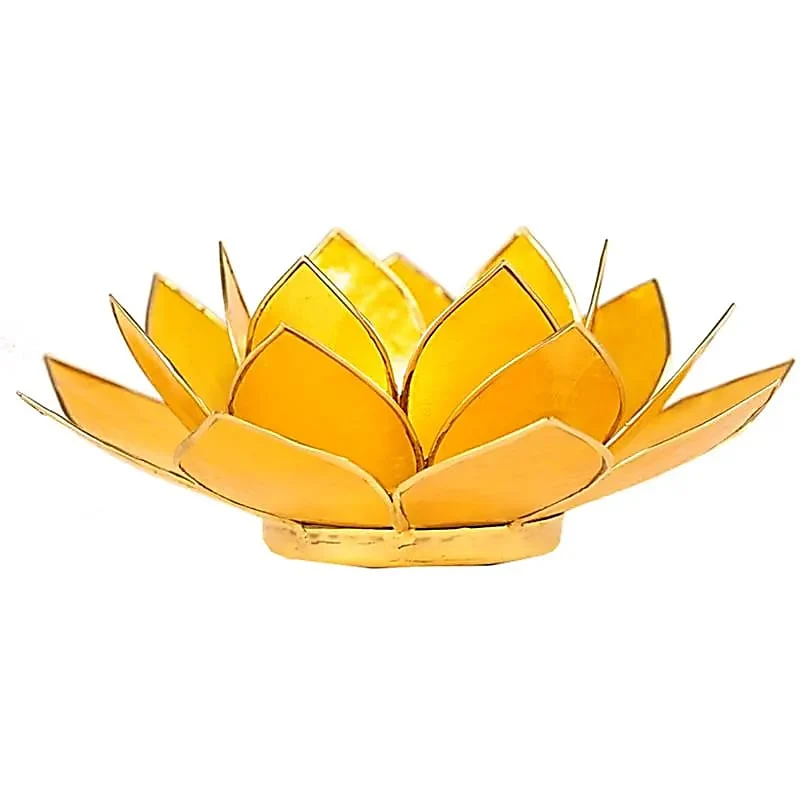 Lotus sfeerlicht geel 3e chakra goudrand