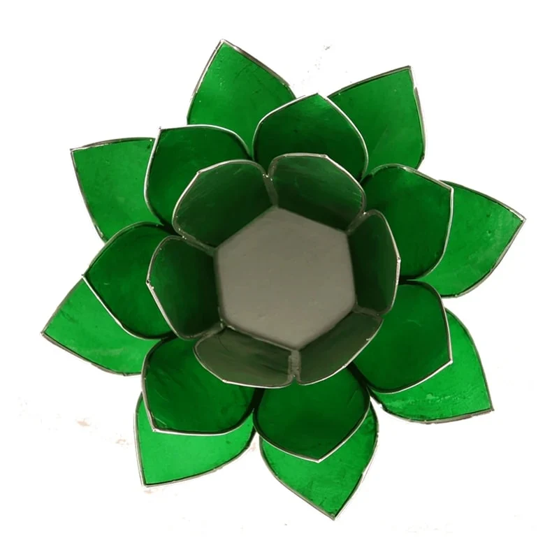 Lotus sfeerlicht groen 4e chakra zilverrand