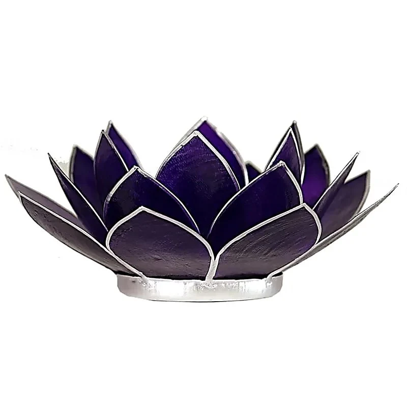 Lotus sfeerlicht violet 7e chakra zilverrand