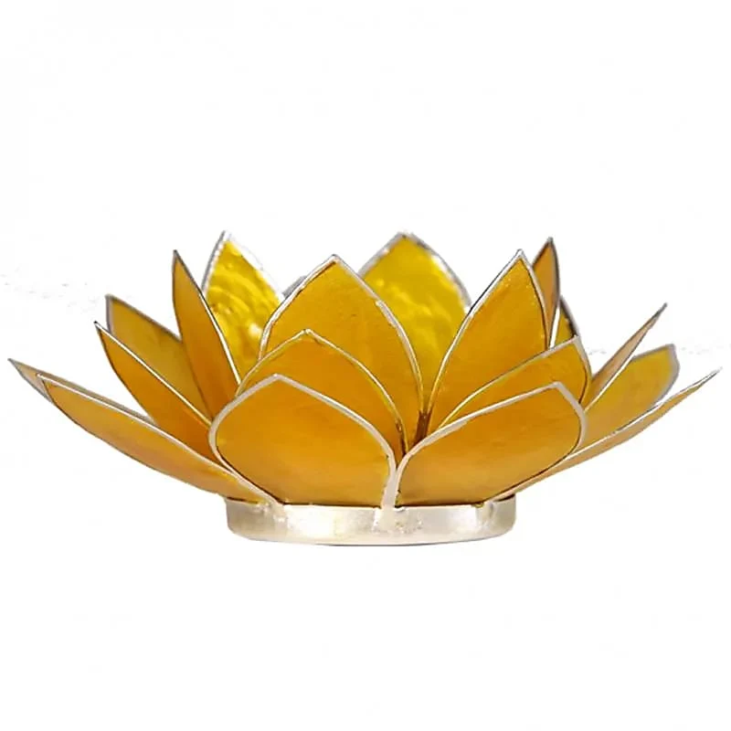 Lotus sfeerlicht geel 3e chakra zilverrand