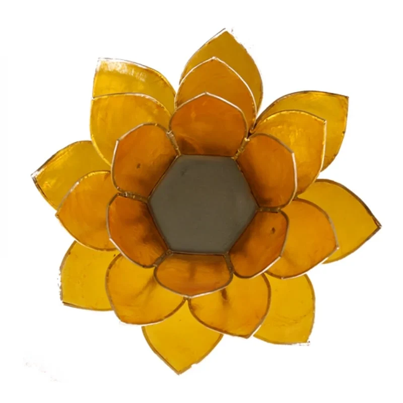 Lotus sfeerlicht geel 3e chakra zilverrand