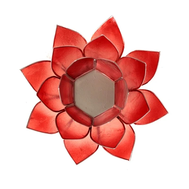 Lotus sfeerlicht roze/rood zilverrand