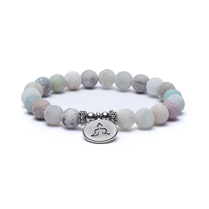 Mala/armband amazoniet elastisch met boeddha