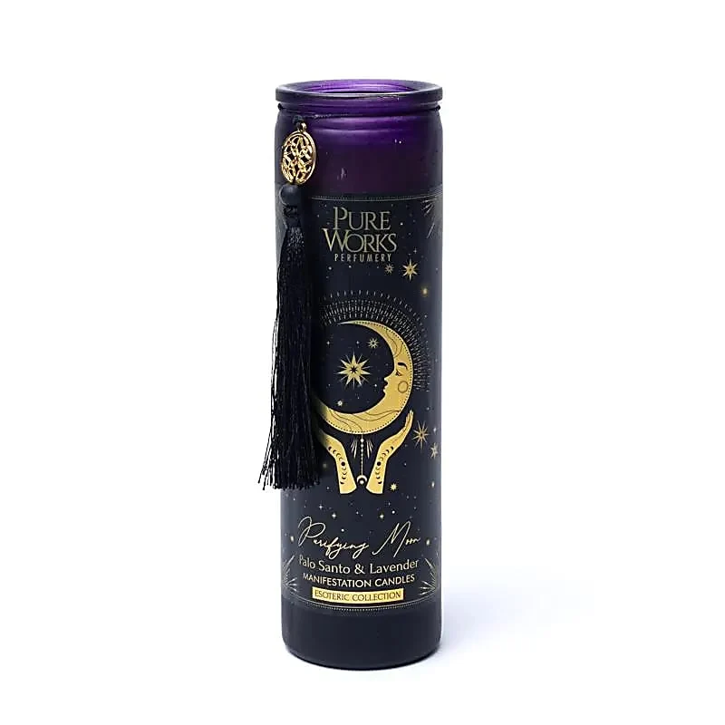 Manifestatiekaars Purifying Moon in glas met kwast