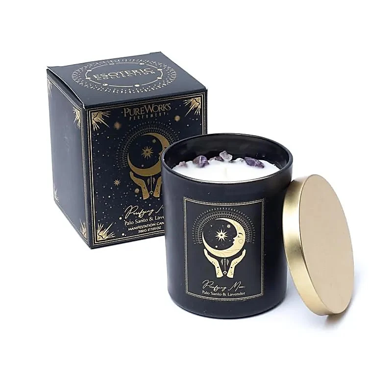 Manifestatiekaars Purifying Moon in glas met deksel
