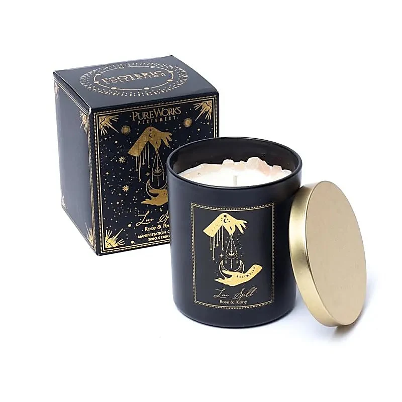 Manifestatiekaars Love Spell in glas met deksel