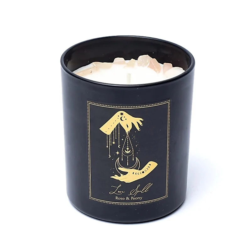 Manifestatiekaars Love Spell in glas met deksel