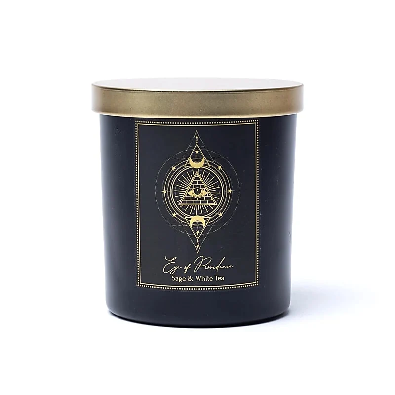 Manifestatiekaars Eye of Providence in glas met deksel