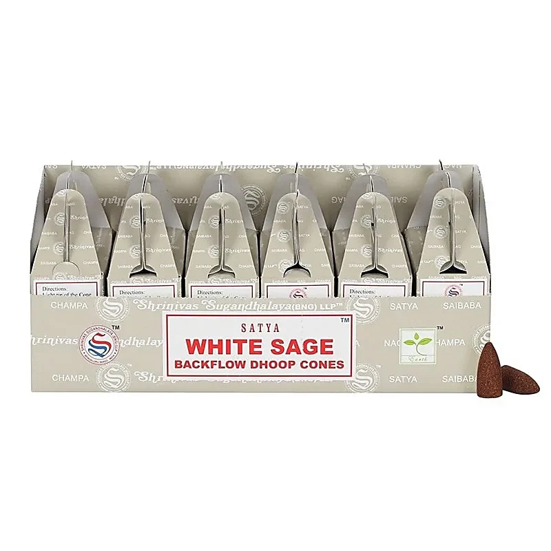 Witte salie backflow wierookkegels