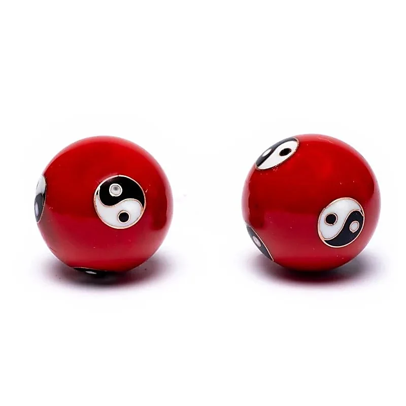 Meridiaankogels Yin Yang rood