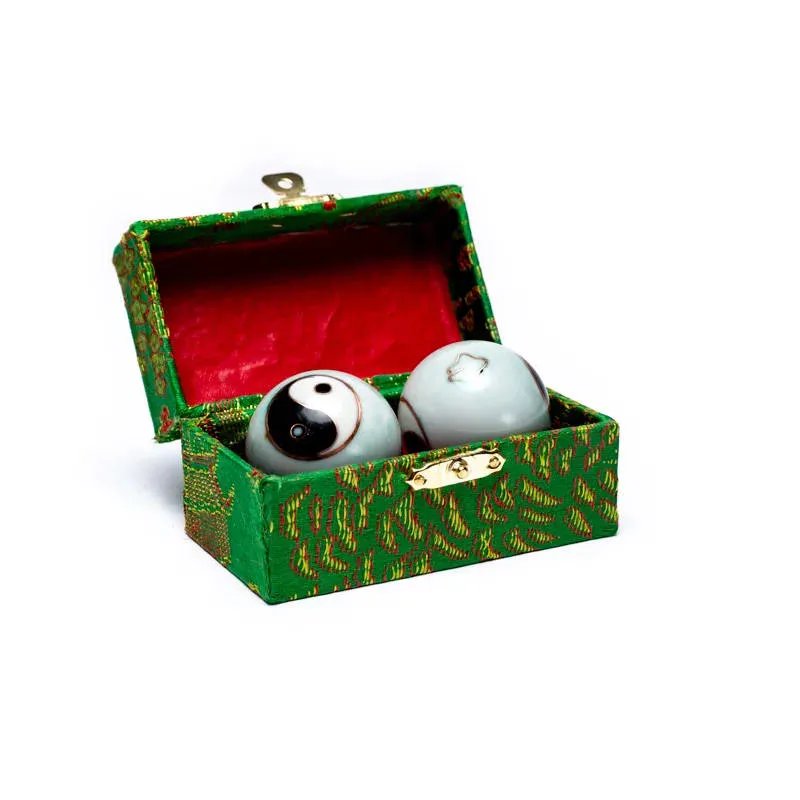 Meridiaankogels Yin Yang wit/groen