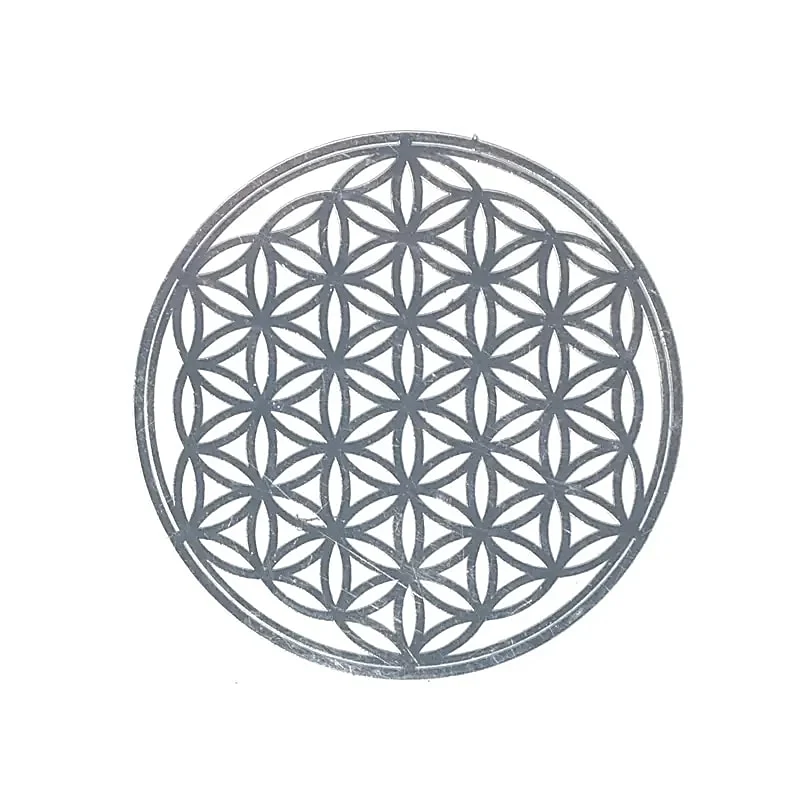 Metalen Bloem des Levens sticker zilver 4x