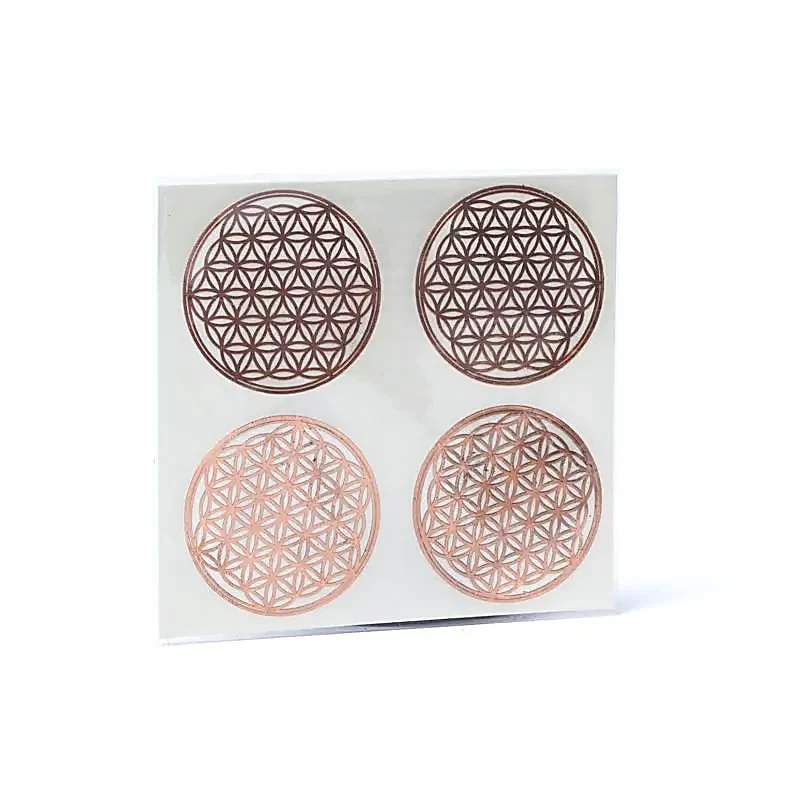 Metalen Bloem des Levens sticker rosé goud 4x