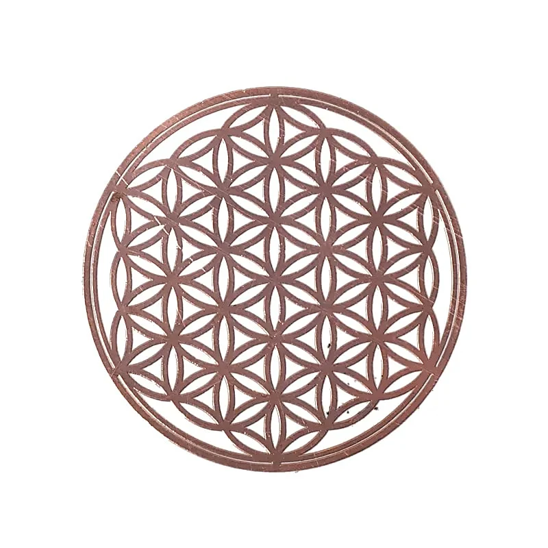 Metalen Bloem des Levens sticker rosé goud 4x