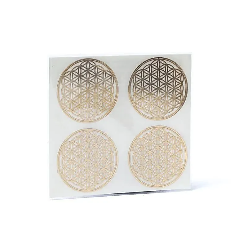 Metalen Bloem des Levens sticker goud 4x