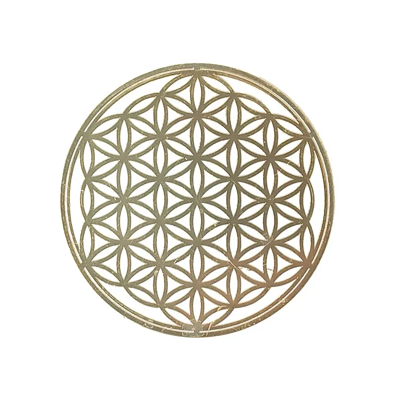 Metalen Bloem des Levens sticker goud 4x