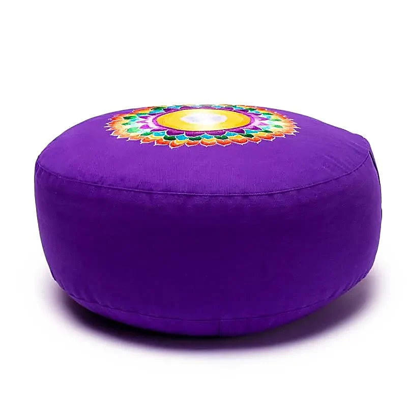 Meditatiekussen 7e chakra geborduurd