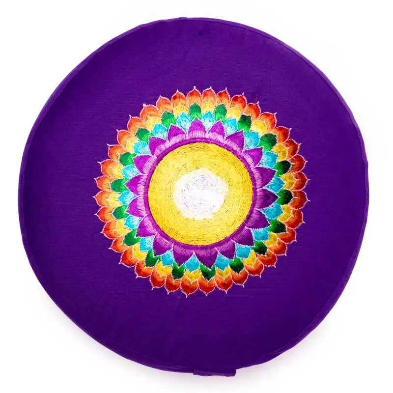 Meditatiekussen 7e chakra geborduurd