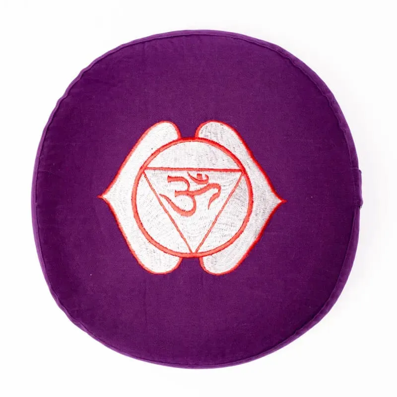 Meditatiekussen 6e chakra geborduurd