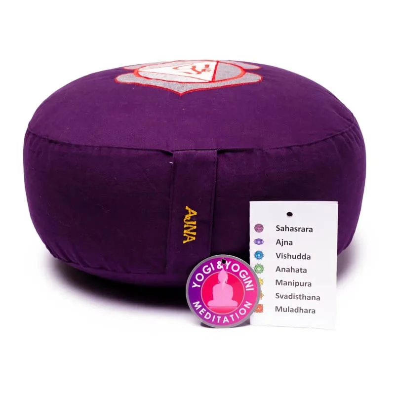 Meditatiekussen 6e chakra geborduurd
