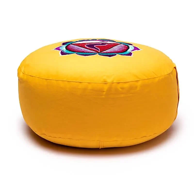 Meditatiekussen 3e chakra geborduurd