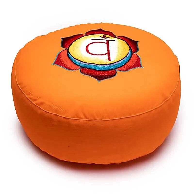 Meditatiekussen 2e chakra geborduurd