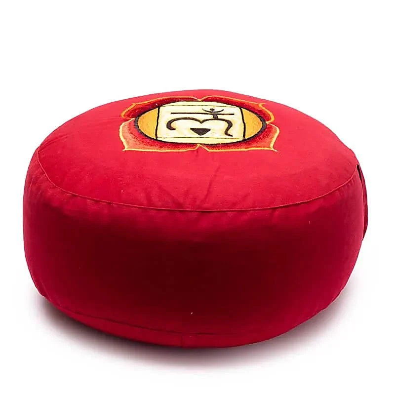 Meditatiekussen 1e chakra geborduurd