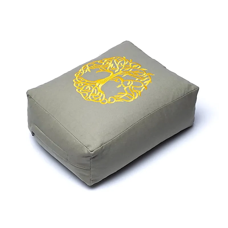 Meditatiekussen / bolster levensboom rechthoekig biokatoen