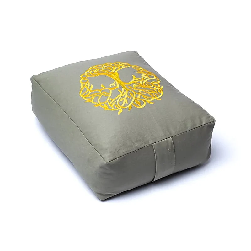 Meditatiekussen / bolster levensboom rechthoekig biokatoen