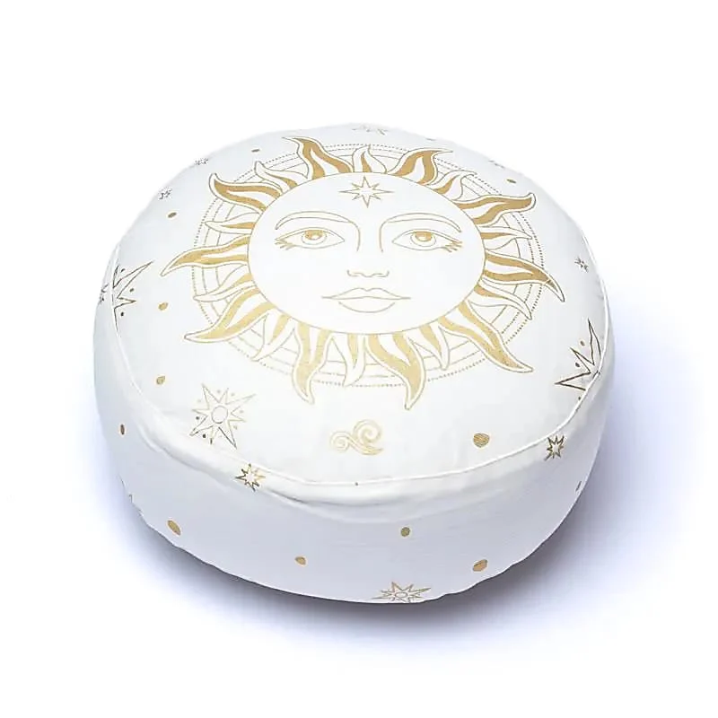 Meditatiekussen zon wit biokatoen