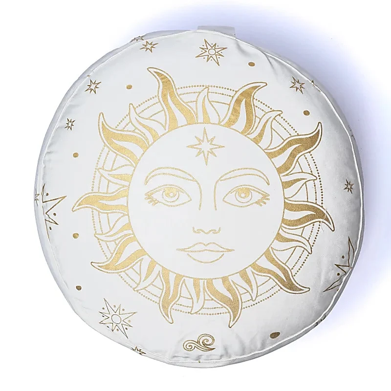 Meditatiekussen zon wit biokatoen