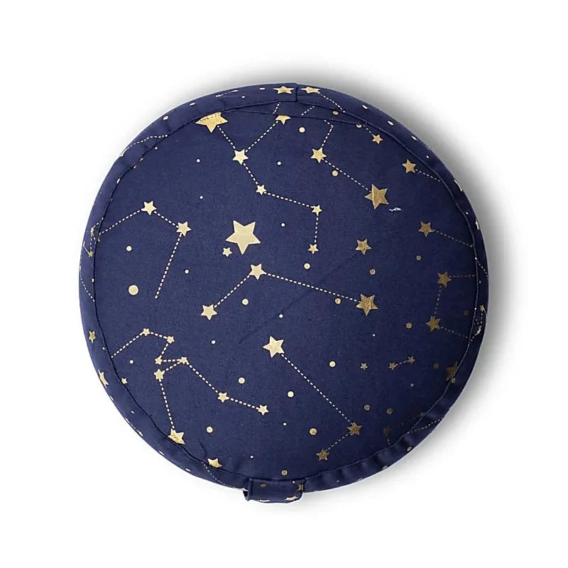 Meditatiekussen sterrenhemel donkerblauw biokatoen