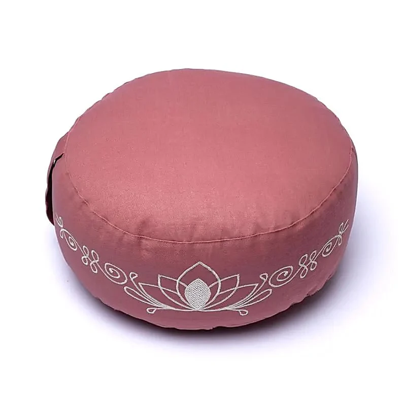 Meditatiekussen oudroze lotus biokatoen