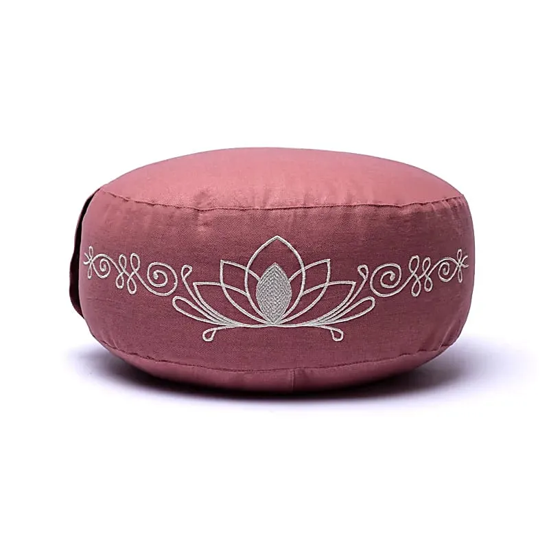 Meditatiekussen oudroze lotus biokatoen