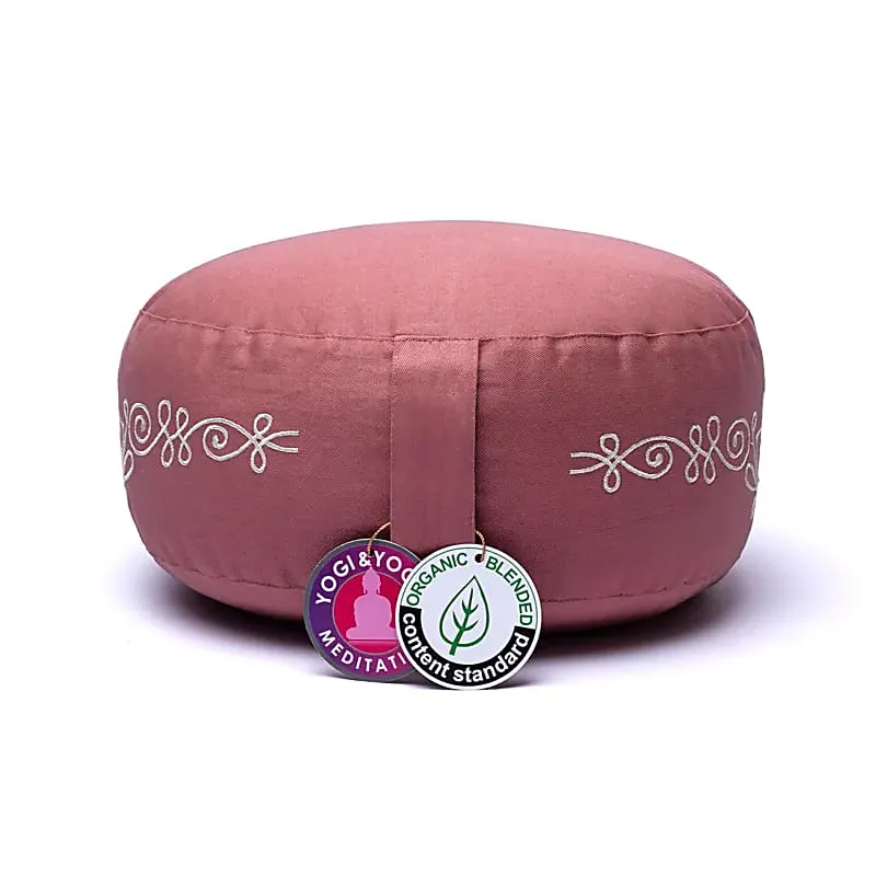Meditatiekussen oudroze lotus biokatoen