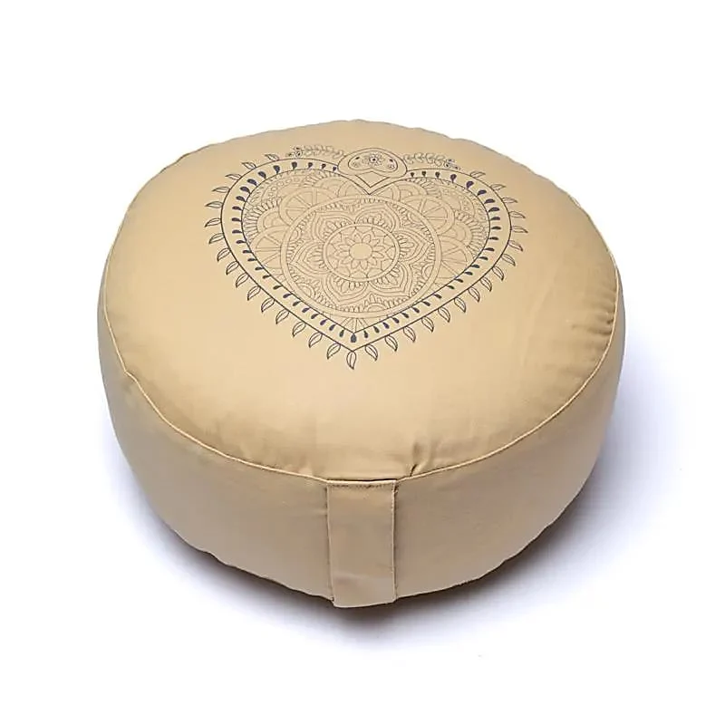 Meditatiekussen hart beige biokatoen