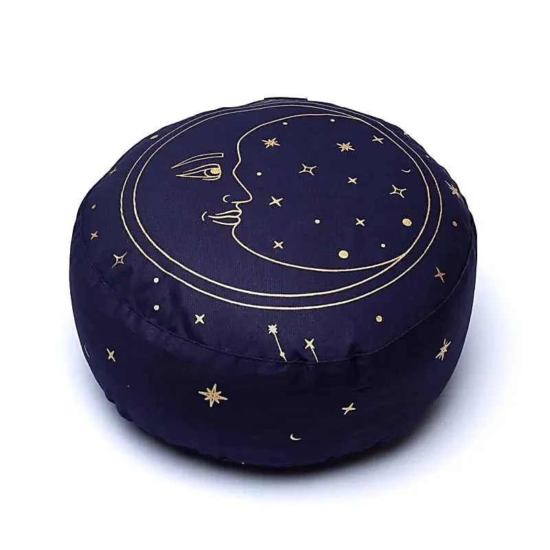 Meditatiekussen maan donkerblauw biokatoen