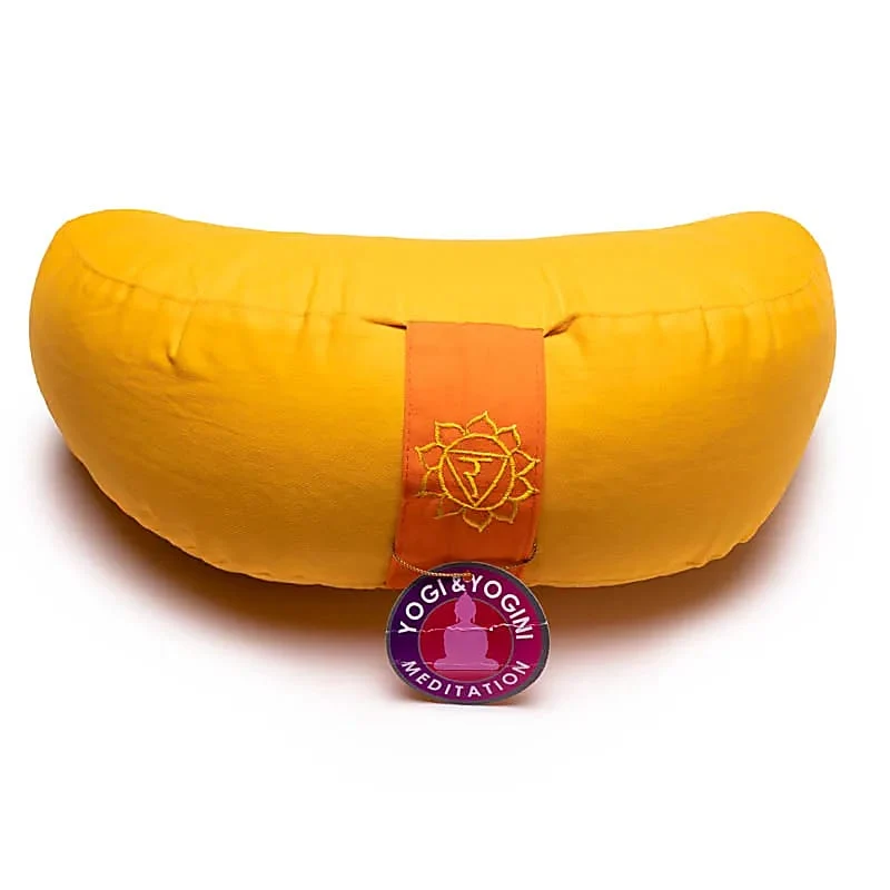 Meditatiekussen geel chakra 3 halve maan