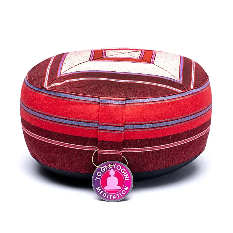 Meditatiekussen roze/rood patroon multi
