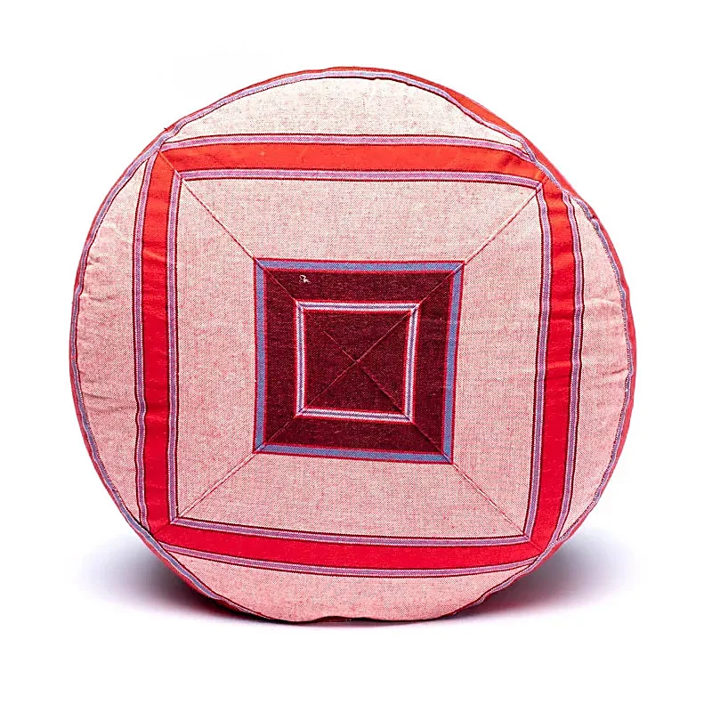 Meditatiekussen roze/rood patroon multi