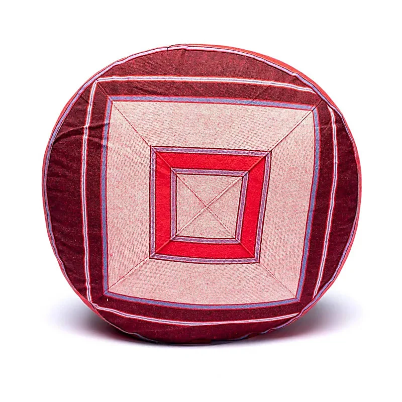 Meditatiekussen roze/rood patroon multi