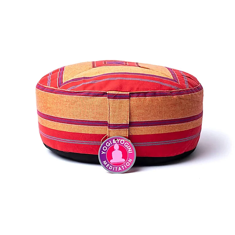 Meditatiekussen roze/rood patroon multi
