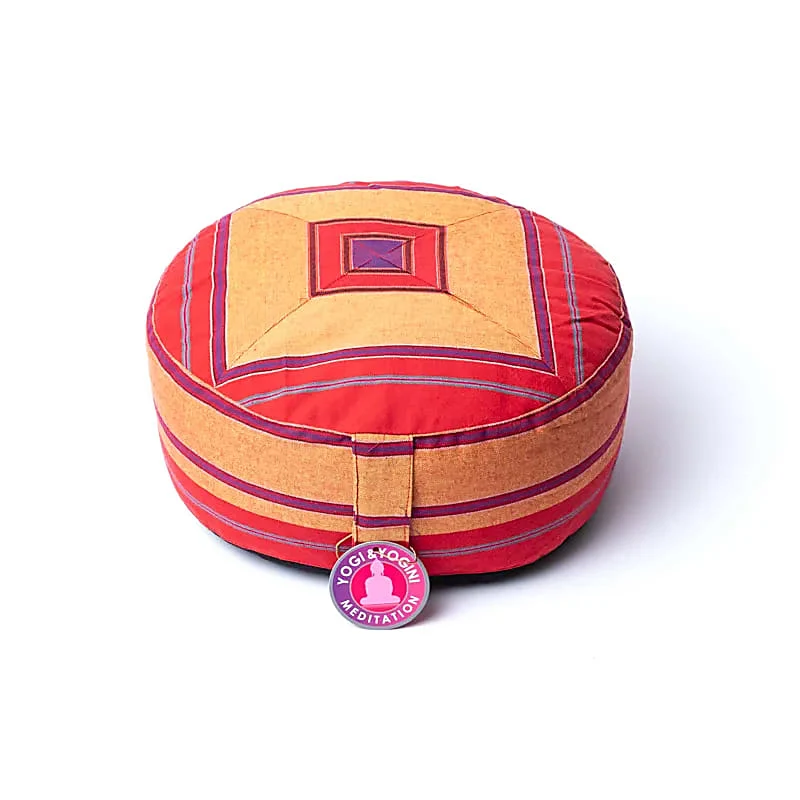 Meditatiekussen roze/rood patroon multi