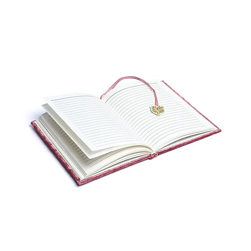 Notitieboek fluweel roze met Levensboom