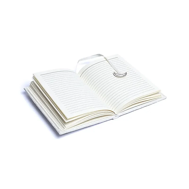 Notitieboek fluweel wit met zon en maan